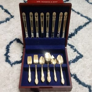 WM Rogers & Son 24 Kt. Goldplated Flatware Set